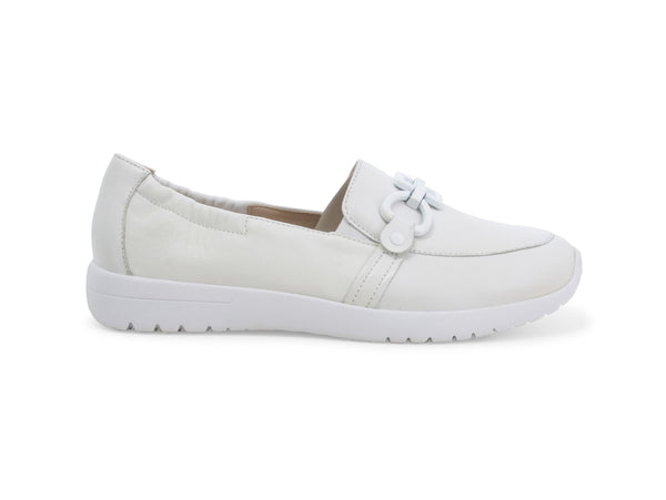 Melluso Mocassino Estivo con Morsetto Zeppina Tomaia Pelle Bianca K60104BK-234293